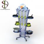 Custom Pans Metal Floor Display Stands Wire Metal Shelves And Wire Pegs for sale