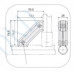 DYJ28-A09D 45° Reinforced Joint Aluminum Alloy Lean Tube Fittings