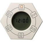 A stylish and innovative digital timer desktop Hexagonal rotating productivity timer with clock for sale
