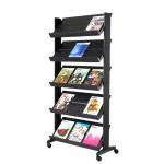 New Design Magazine Display Rack Metal Bookshelf Floor Standing Style for sale