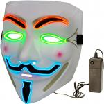 Halloween White LED Face Mask V For Vendetta Mask Anonymous Guy for sale