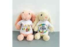 China DIY 30cm Sublimation Stuffed Animals Easter Bunny Plush Toy With Customizable T Shirt supplier
