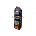 Advertising Cardboard Floor Displays Lightweight Black / Red with Adjustable Shelf