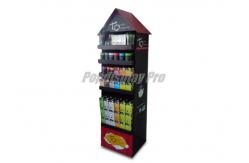 China Advertising Cardboard Floor Displays Lightweight Black / Red with Adjustable Shelf supplier