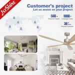 Living Room Big Wooden Blade Ceiling Fan Remote Control With No Light