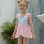Fish Scales Printed Girls Swimming Suits Split Bikini Girls Swimming Skirt for sale