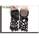 Loose Wave Lace Top Closure Chinese Human Hair Natural Color Tangle Free for sale