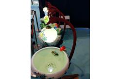 China Peony Pattern 520mm Chinese Ceramic Fish Bowl With Lamp supplier