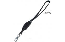 China Double Layers Black Polyester Webbing Rope Dog Leash With Nickel Metal Hook supplier