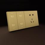 Champagne Gold Programmable Smart Light Switch AC110V Wifi Light Timer Switch for sale