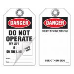 Self Laminated Danger Tag Write-on PVC Durable Waterproof Writable Plastic Tag for sale