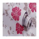 3D Red Flower Wallpaper 45cm Width PVC Vinyl Wall Covering for Home Decor Stickers for sale