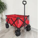 O-Type Adjustable Handle Folding Wagon Pu Wide Wheel Foldable Beach Camping Cart for sale