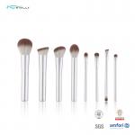 8pcs OEM ODM Travel Makeup Brush Set White Aluminium Handle for sale