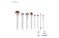 China 8pcs OEM ODM Travel Makeup Brush Set White Aluminium Handle supplier
