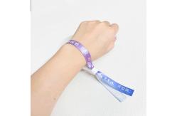 China Custom Logo Polyester Woven Cloth Wristbands Concert Promotion Events Gift Adjustable Length supplier