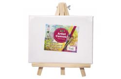 China Pure Cotton Round Blank Stretched Canvas With Tabletop Easel For Kids Drawing supplier