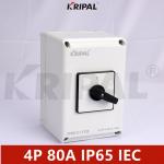 Four Pole 80 Amp Waterproof Selector Switch IP65 RoHS Standard for sale