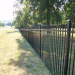 Industrial Tubular Steel Fencing Black 2100x2400mm Metal Fencing Panels for sale