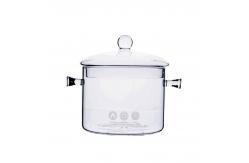 China Borosilicate Heat Resistant 1500ml Saucepan Glass Cooking Pot supplier