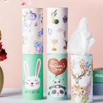 3ply Car Cylinder Tissue Paper Box Food Grade Bamboo for sale