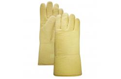 China Yellow kevlar felt 350 Degrees Fire Resistant Work Gloves 2 layers supplier