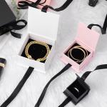 Hot Valentine'S Day Gift Bow Flip Book-Shaped Rigid Gift Box Ring Earrings Necklace Jewelry for sale