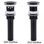 Pop Up Water Brass Waste Drain Pump Faucet Sink Basin Washbasin Matt Black Finish for sale