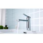 Polish Chrome Single Hole Bathroom Faucet With Pop Up Drain
