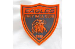 China Stamp Embossed Shape Heat Transfer TPU Badge For Team Apparel supplier