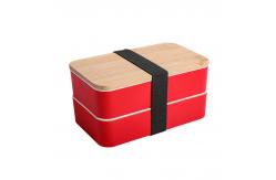 China Wheat Straw Plastic Bento Lunch Box Double Layers Bento Plastic Container supplier