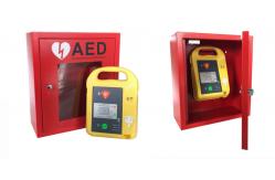 China Red Alarmed AED Wall Cabinet For Defibrillators Custom Service Support supplier