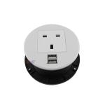 BOENTE Desktop Power Grommet With USB Hidden Power Socket Desktop Charging Station With 1 UK 2 USB Power for sale