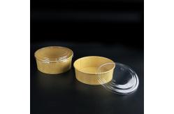 China 1300ml Kraft PLA Biodegradable Salad Paper Bowl With Plastic Lid supplier
