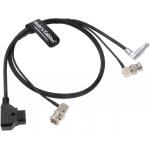 Combination Cable For Zacuto Gratical Eye Viewfinder Teradek Rotatable Right Angle 2Pin To Dtap Right Angle BNC To BNC for sale