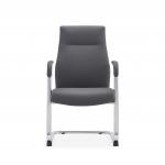 PU Pad Armrest Leather Office Swivel Chair Office Visitor Chair Chrome Steel Frame for sale