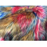Soft Rainbow Plush Faux Fur Fabric Jacquard Compostion Acrylic For Collar for sale