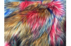 China Soft Rainbow Plush Faux Fur Fabric Jacquard Compostion Acrylic For Collar supplier
