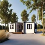 Double Wings 3 In 1 Folding Expandable Container Homes With Fireproof Panel for sale
