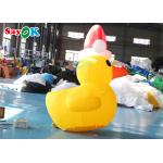 Yellow 2m Inflatable Christmas Duck With Hat Courtyard Decoration