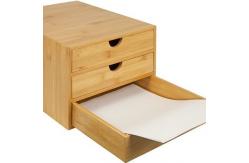 China Popular Bamboo Office Supplies , Desktop Tidy A4 Bamboo Storage Drawers Organizer supplier