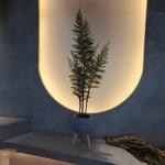 Artificial Green Plastic Palm Trees for Indoor/Outdoor Use