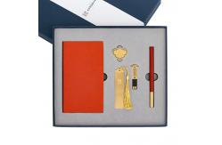 China Classical Sandalwood Business Stationery Set Bookmark Notebook Craft Pen U Disk supplier