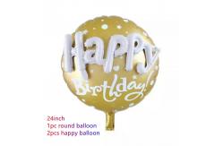 China Happy Birthday Party Scene Layout Aluminum Foil Balloon Floating 24inch supplier