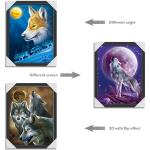 Hotel Decoration Lenticular Flip Picture / 0.6mm PET 3 In 1 3D Animals Photos for sale