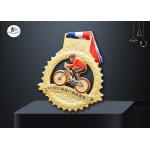 Wheel Shape 70mm 3mm Thickness Cycle Stock Medals for sale