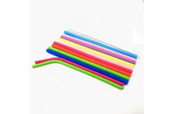 China Custom Foldable Reusable Silicone Drinking Straws Eco Friendly With Cleaning Brush supplier