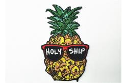 China Adorable Pineapple Clothing Embroidery Patches Recycled Merrowed Edge supplier