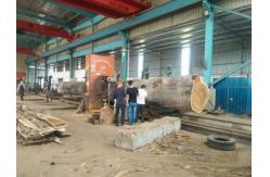 China woodworking vertical band saw mill machine with trolley CNC log carriage supplier