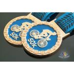 Bicycle 50K Run Custom Made Kids Metal Marathon Medals Soft Enamel Processing